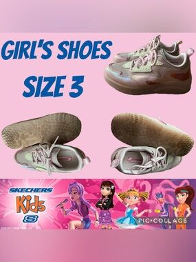 S SPORT BY SKECHERS Girls Brielle Pink Lace Up Sneakers Tennis Shoes Size 3
